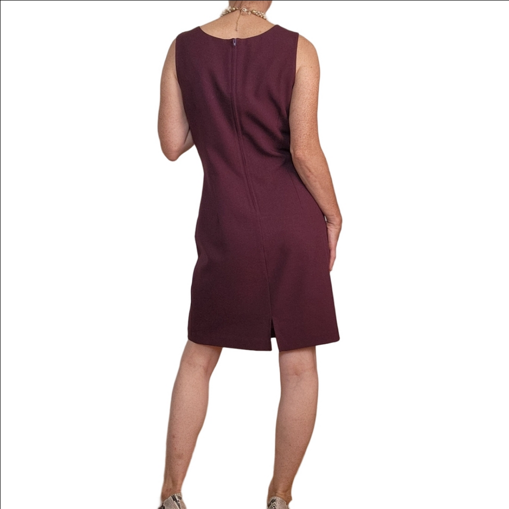 Vintage Blazer and Dress Set Plum color Collared blazer Shift dress Tailored fit - Picture 8 of 16